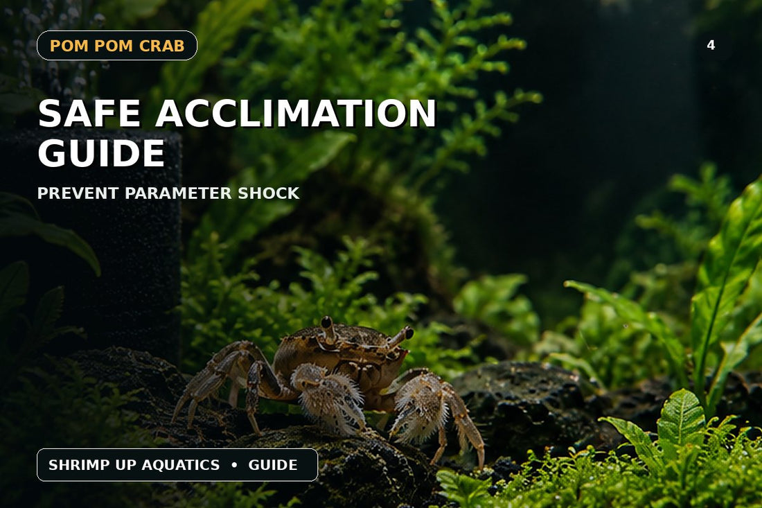Pom Pom Crab acclimation guide thumbnail for preventing water parameter shock