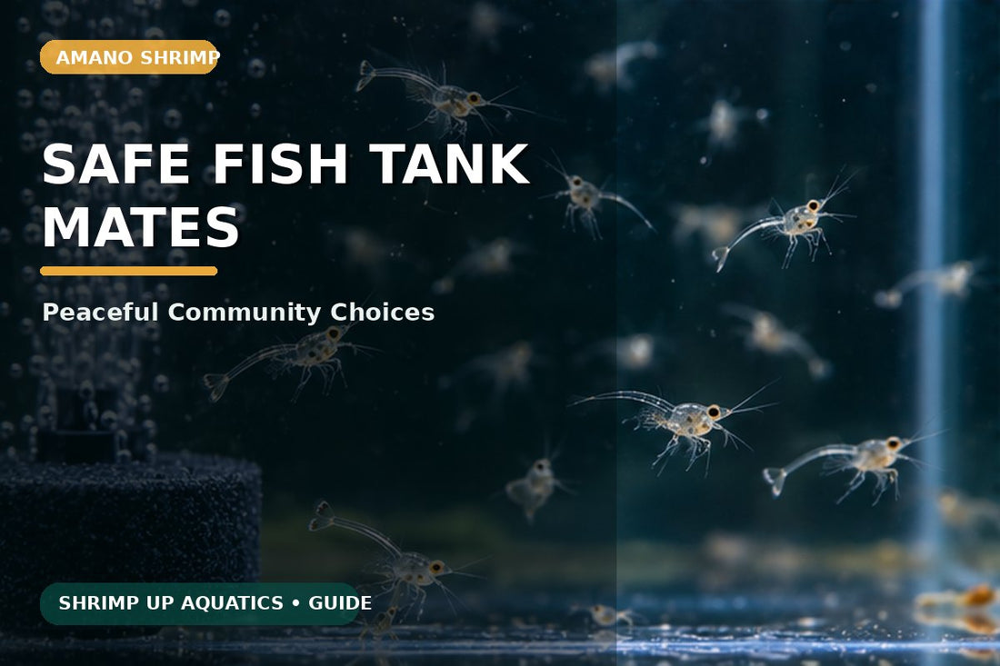 Safe peaceful fish tank mates for large Amano shrimp