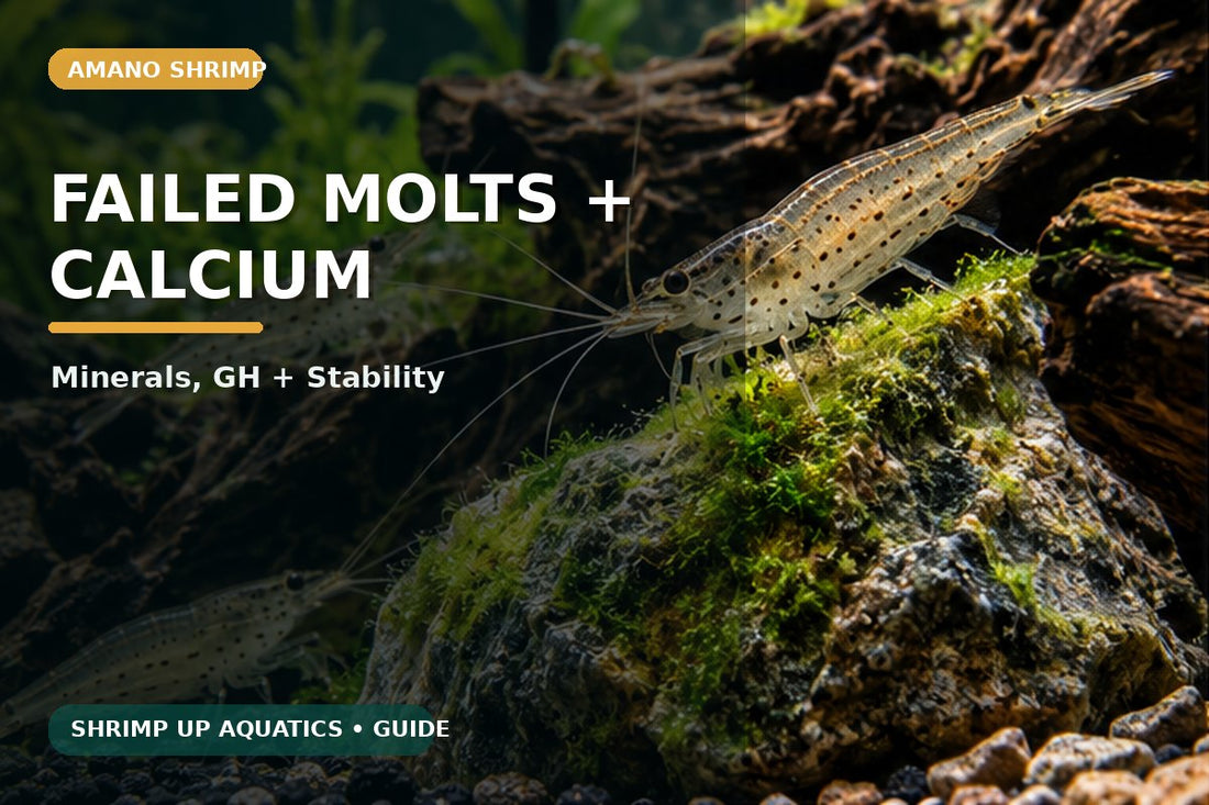 Amano shrimp failed molts calcium minerals GH and water stability guide