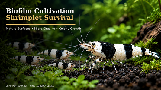 Crystal Black Shrimp biofilm and shrimplet survival thumbnail in the saved Crystal Red editorial template style