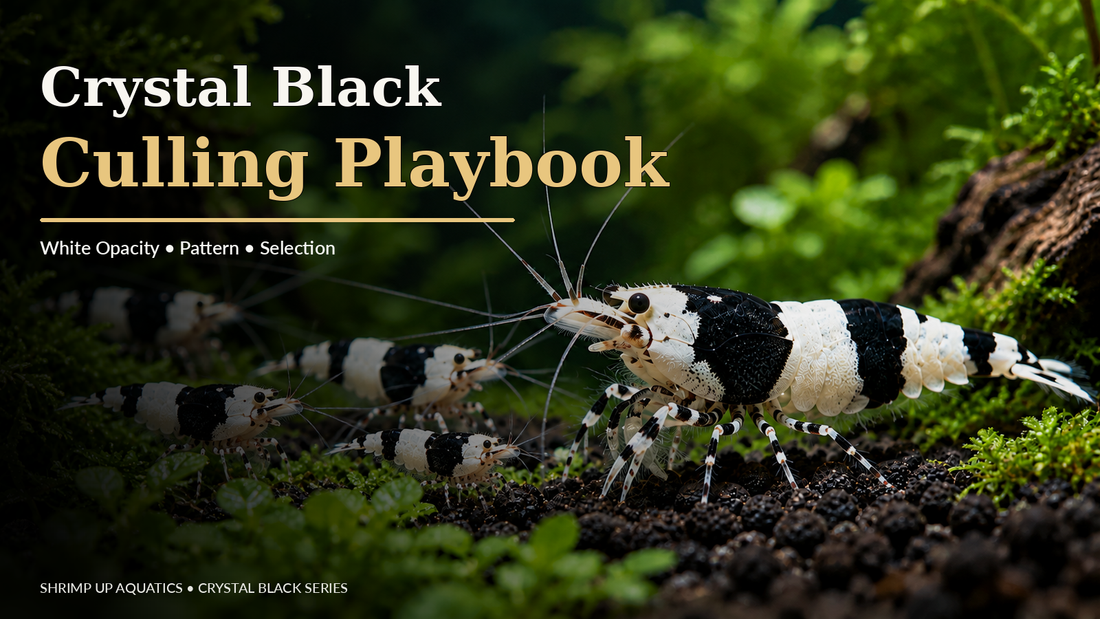 Crystal Black Shrimp culling thumbnail in the Crystal Red Cluster 1 editorial style