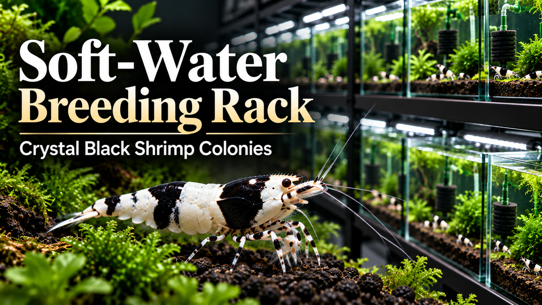 Crystal Black Shrimp soft-water breeding rack thumbnail matching the Crystal Red Cluster 1 template
