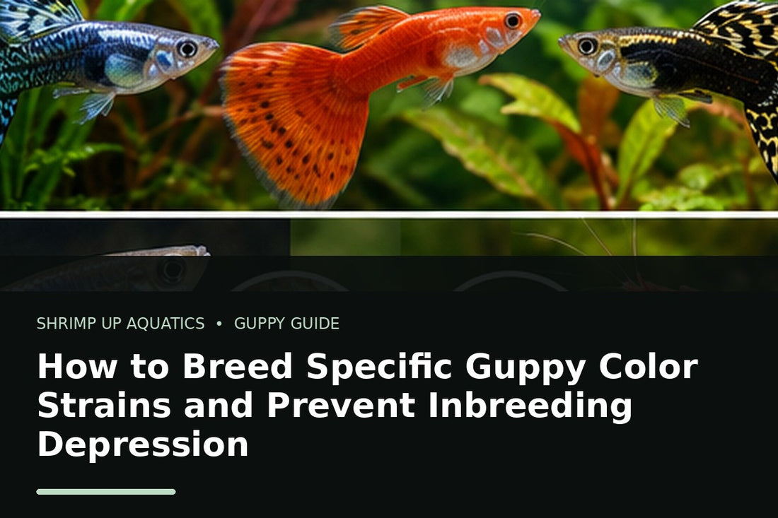Different fancy guppy color strains for selective breeding and preventing inbreeding depression