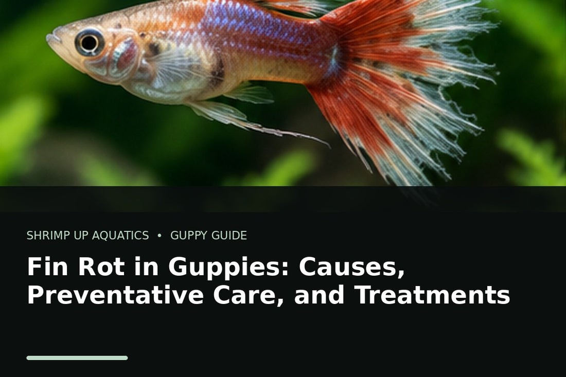 Fancy guppy with damaged fins illustrating fin rot causes prevention and treatment