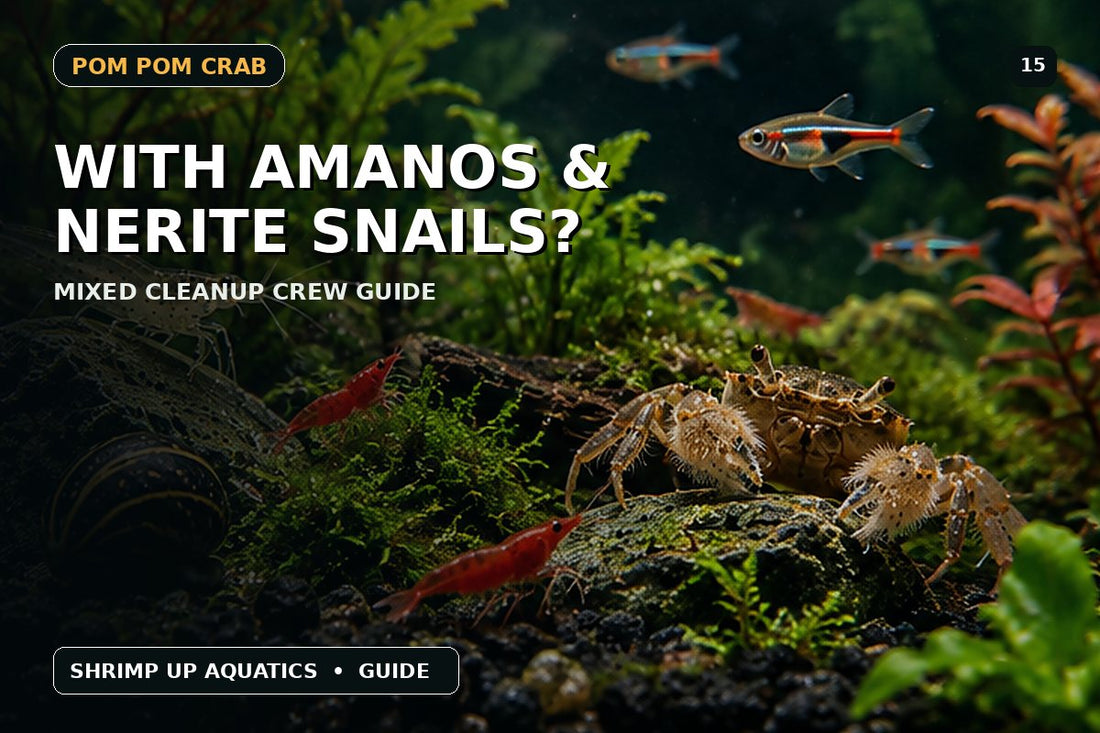 Pom Pom Crabs with Amano shrimp and Nerite snails compatibility thumbnail