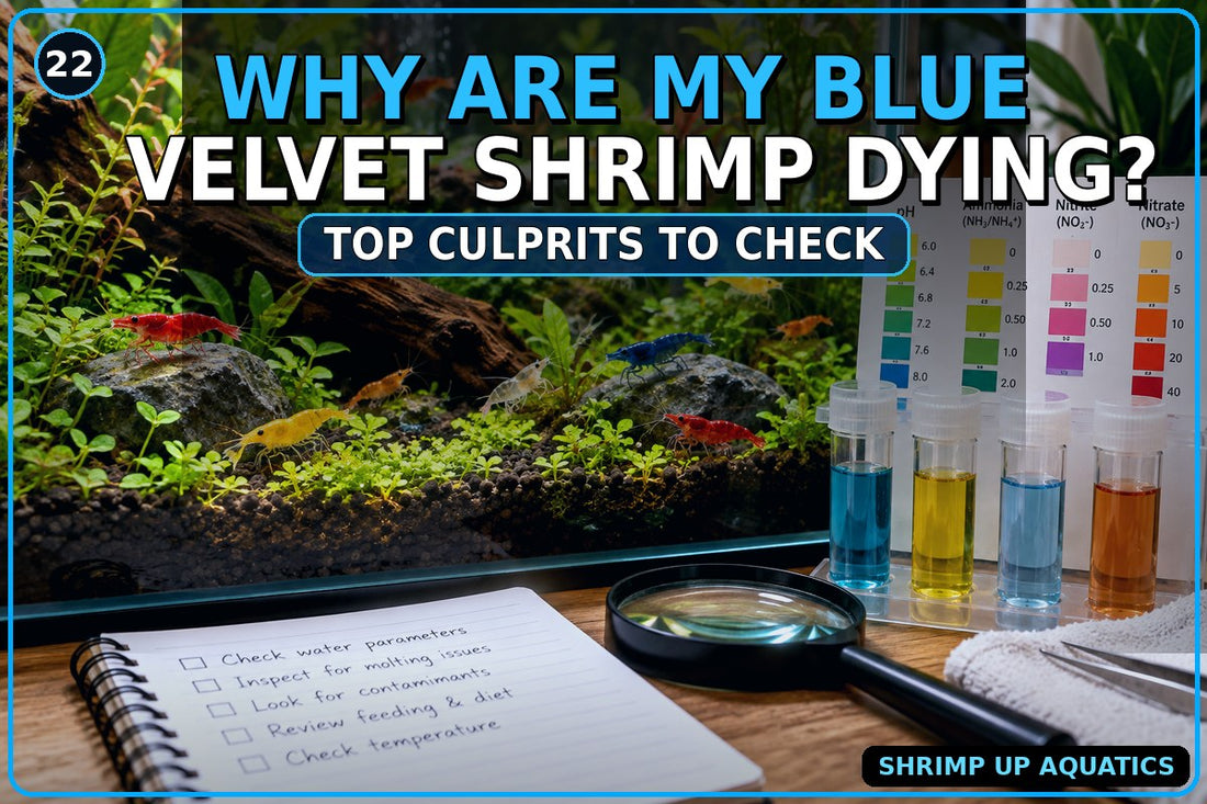 Why Blue Velvet Shrimp may die suddenly and the top causes to check