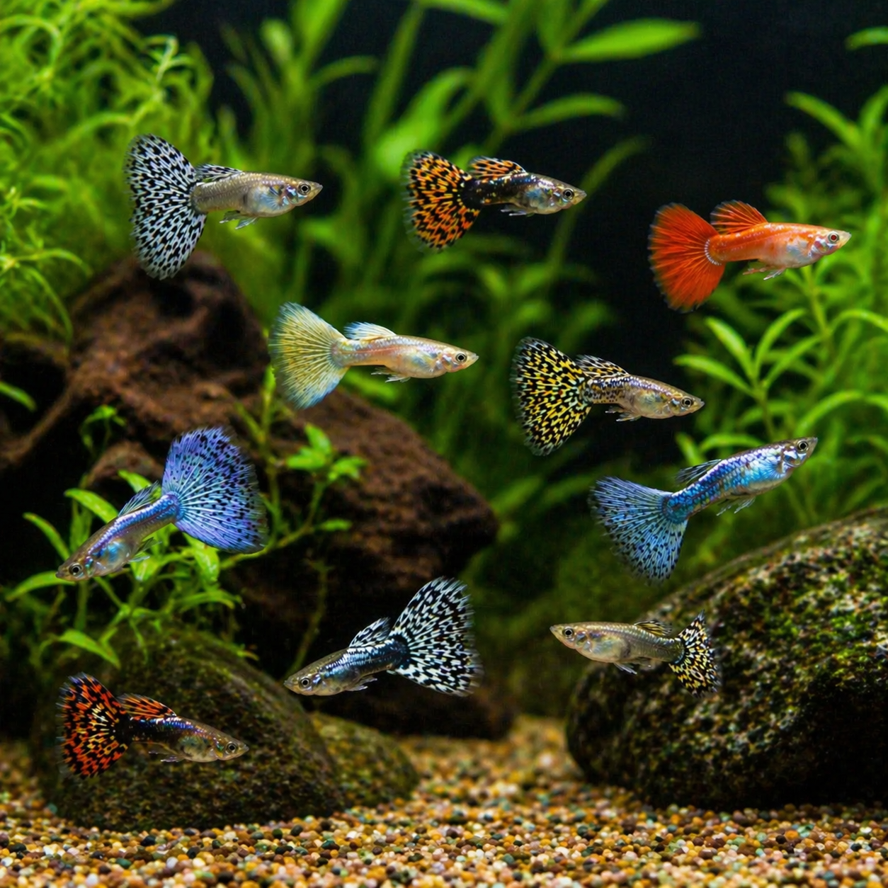 Assorted Fancy Guppies (Poecilia reticulata)