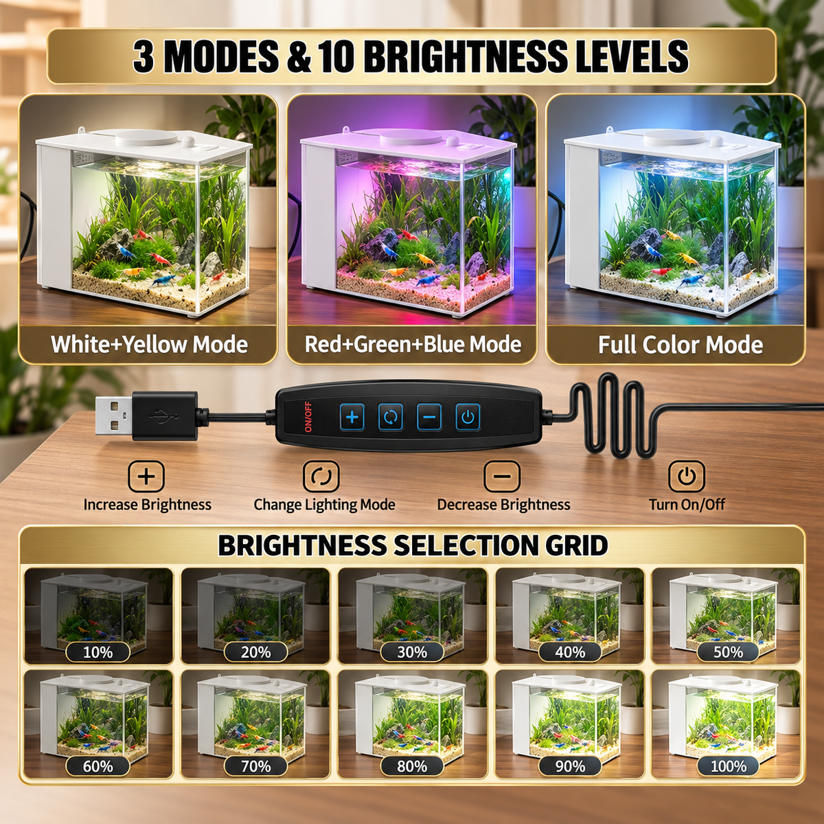 1 gallon nano tank kit for freshwater shrimp and planted aquarium setups
